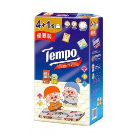 Tempo 得寶 麥兜新年限定版 四層面紙 袋裝 無香味 4+1包