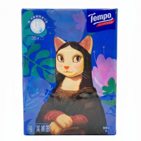 Tempo 得寶 貓 美術館限定版 迷你紙手巾 無香味 36包