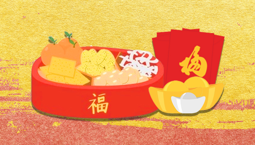 Traditional Lunar New Year Foods and Decorations for Sale 2023
