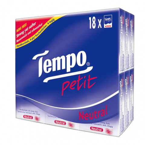 Tempo Petit Mini Pocket Hanky-Neutral 18 Packs