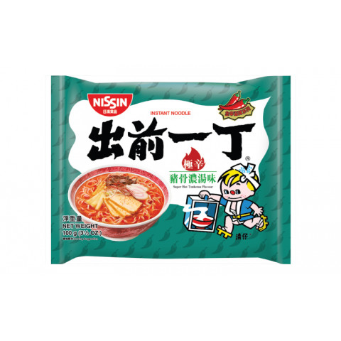 日清　即席麺　出前一丁　激辛豚骨スープ　１００ｇ × ９袋