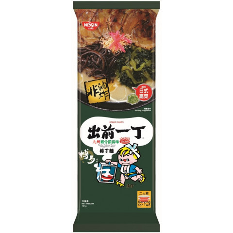 日清 出前一丁 棒丁麵 九州豬骨濃湯味 (附加日式高菜) 181克