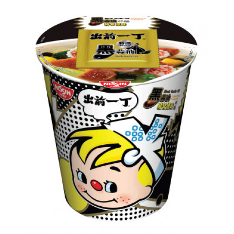 Nissin Demae Iccho Cup Black Garlic Oil Tonkotsu Flavour 72g