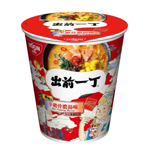 Nissin Demae Iccho Non Fried Cup Spicy Tonkotsu Flavour 79g x 3 pieces