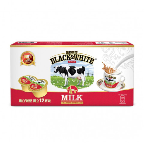 Black & White Full Cream Evaporated Milk 13ml x 12 packs