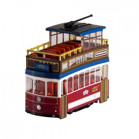 香港トラム　プラスチック製 おもちゃ　プルバック式　観光トラム