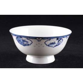 Blue & White China Scenery Curve Edge Bowl 6 inches