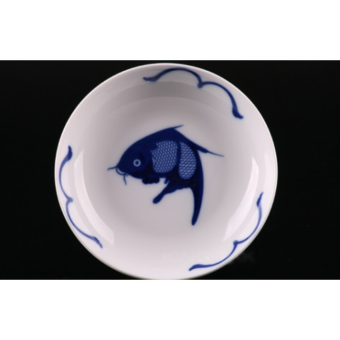 藍鯉魚深瓷碟 6吋
