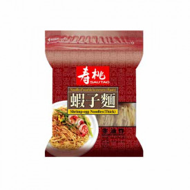 寿桃牌　袋麺　厚い海老の卵麺（太麺）　４５４ｇ