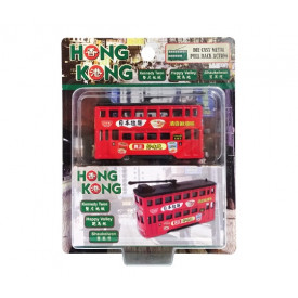 Sun Hing Toys Hong Kong Tram Red Color Mini Version with pull-back function