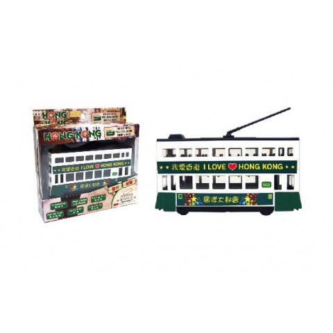 新興玩具　香港トラム（緑白）　１３．５ｃｍ × １６ｃｍ × ３．９ｃｍ