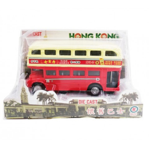 Sun Hing Toys Hong Kong Old Bus Red Color 16cm x 9cm x 7cm