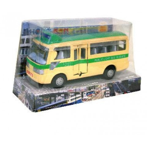 新興玩具　香港のミニバス（緑）　１６．５ｃｍ × ９．５ｃｍ × ７ｃｍ