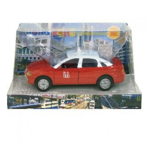 Sun Hing Toys Hong Kong Taxi Red Color 16cm x 9.5cm x 7cm