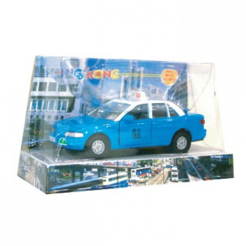 Sun Hing Toys Hong Kong Taxi Blue Color 17cm x 9.5cm x 7cm