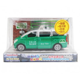 新興玩具　香港タクシー（緑）　特大　光る＆音声真似　１６ｃｍ × ９ｃｍ