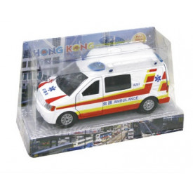 新興玩具　香港救急車（ホワイト）　１６ｃｍ × ６．５ｃｍ × ９．５ｃｍ