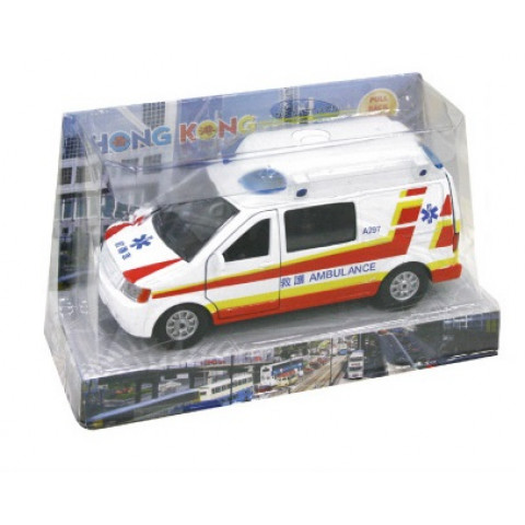 新興玩具　香港救急車（ホワイト）　１６ｃｍ × ６．５ｃｍ × ９．５ｃｍ