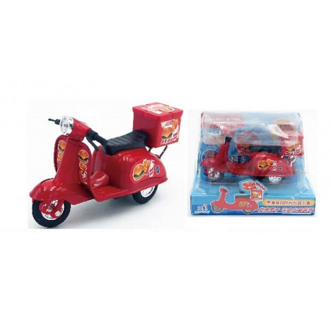 Sun Hing Toys Pizza Motorcycle Red Color