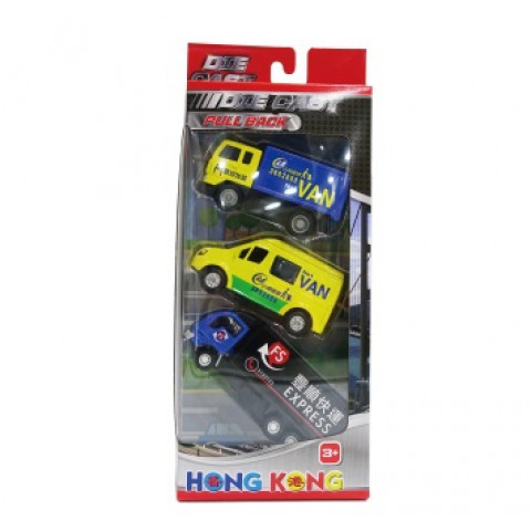 Sun Hing Toys Delivery Vehicles with pull-back function 3 Cars