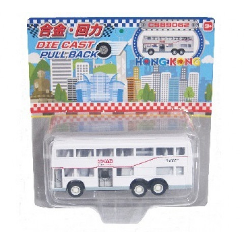 新興玩具　香港の２階建バス（ホワイト）　ミニ版
