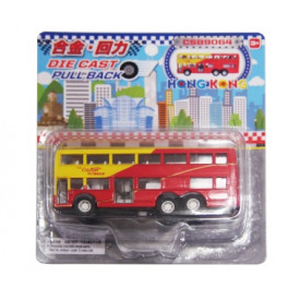 Sun Hing Toys Hong Kong Double Decker Bus Airport Bus Red and Yellow Color Mini Version