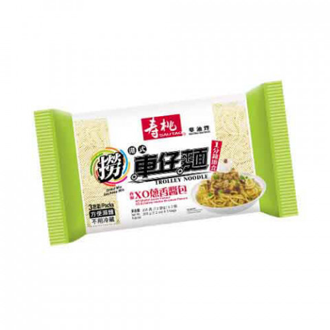 寿桃牌　車仔麺（油麺）　ねぎ入りＸＯ醤　２０５ｇ × ３玉