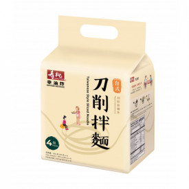 寿桃牌　乾麺（汁なし麺）　刀削麺（平麺）　ごま、胡椒味　９６ｇ × ４袋