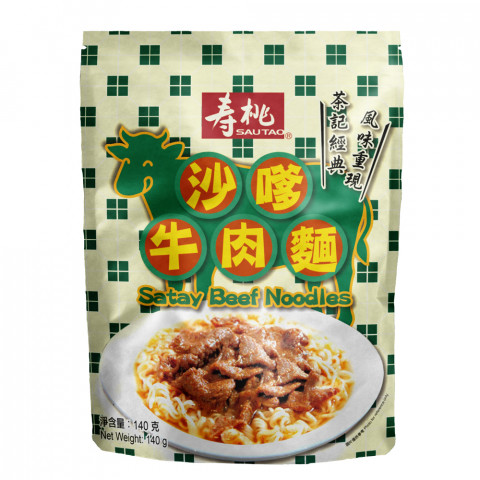 寿桃牌　香港式即席麺　サテ醤　ビーフ入り　１４０ｇ