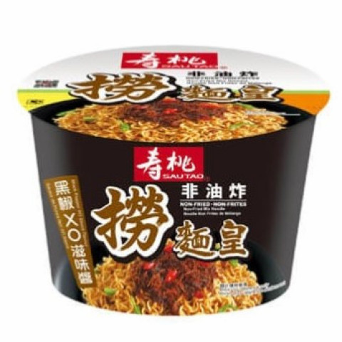 壽桃牌 非油炸撈麵皇 碗麵 黑椒XO滋味醬 100克 x 6個