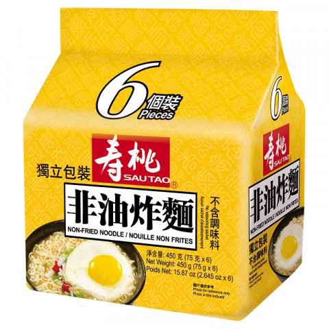 壽桃牌 非油炸麵 不含調味料 75克 x 6個