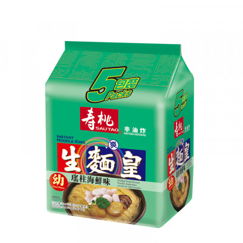 寿桃牌　細麺　シーフード、ホタテスープ　７０ｇ × ５袋