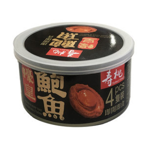 寿桃牌　オイスターソースアワビ缶詰　４粒　１４０ｇ