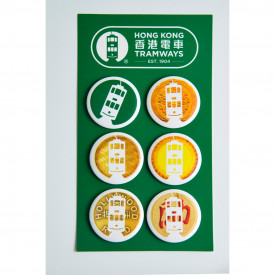 HK Tramways Pin Badges Set of 6 Badges