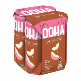 OOHA Sparkling Water Peach and Oolong Tea Flavoured 330ml x 4 cans