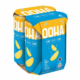OOHA Sparkling Water Yuzu and Sea Salt Flavoured 330ml x 4 cans