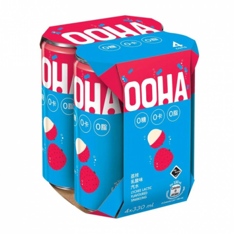 ＯＯＨＡ　ソーダドリンク　ライチ味×乳酸　３３０ｍｌ × ４本