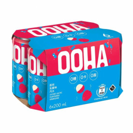 OOHA Sparkling Water Lychee Lactic Flavoured 200ml x 6 cans