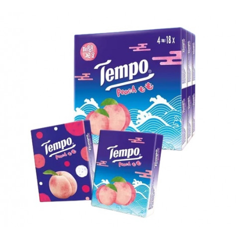 Tempo Petit Mini Pocket Tissue Peach 18 packs