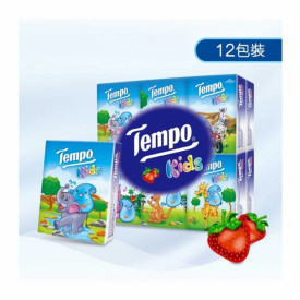 Tempo Petit Mini Pocket Tissue Kid Strawberry 12 packs