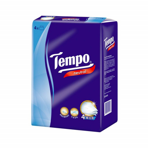 Tempo Facial Tissue Soft Pack 4 ply Neutral 4 packs