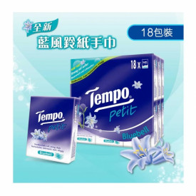 Tempo Petit Mini Pocket Tissue Bluebell 18 packs
