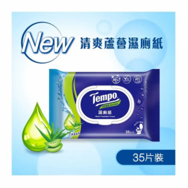 Tempo 得寶 濕紙巾 清爽蘆薈 35片