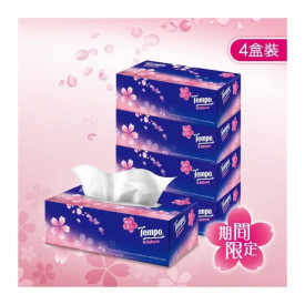 Tempo Facial Tissue Box Pack Sakura 4 boxes