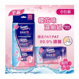 Tempo Wet Wipes Mini Sakura 6 packs