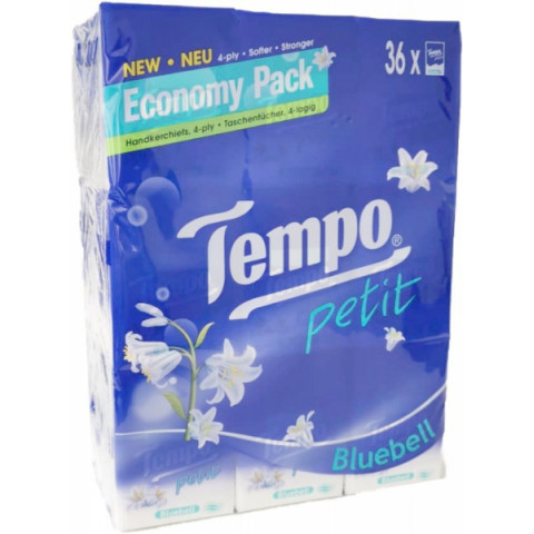 Tempo Petit Mini Pocket Tissue Bluebell 36 packs