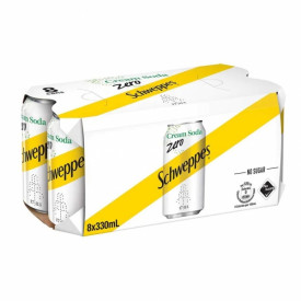 Schweppes Zero Cream Soda No Sugar 330ml x 8 cans