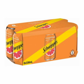 Schweppes Grapefruit Flavoured Soda 330ml x 8 cans