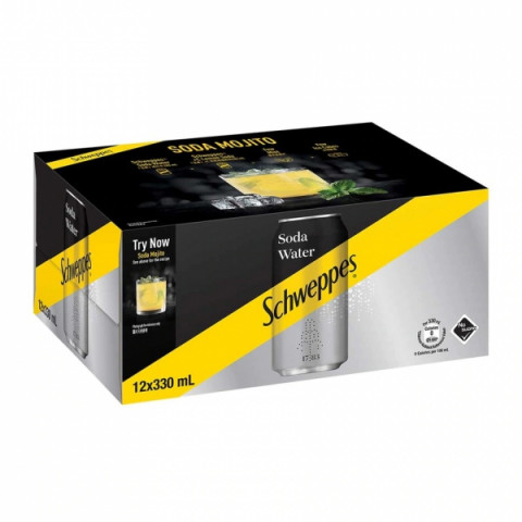 Schweppes Soda Water 330ml x 12 cans
