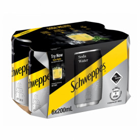 Schweppes Soda Water Mini Can 200ml x 6 cans